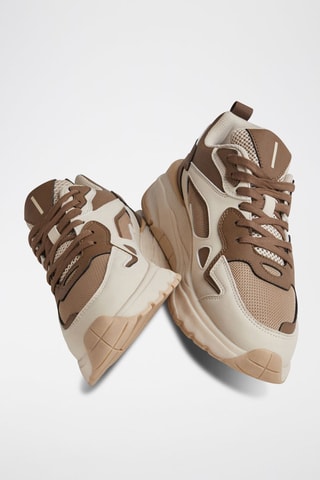Zapatillas con plataforma - Marrón y beige