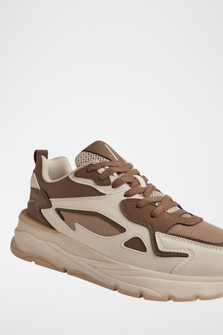 Zapatillas con plataforma - Marrón y beige