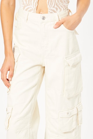 Pantalón cargo de tiro alto - Crudo