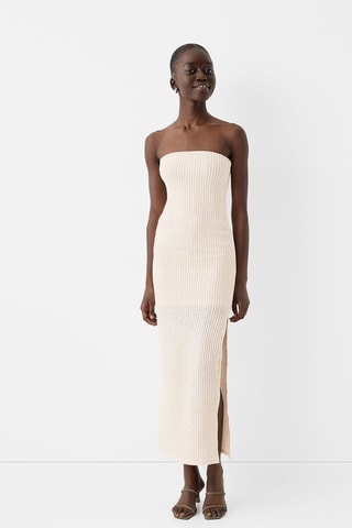 Vestido bustier - Beige