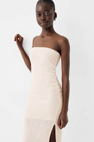 Vestido bustier - Beige