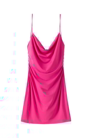 Vestido evasé - Fucsia