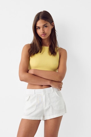 Short de lino - Crudo