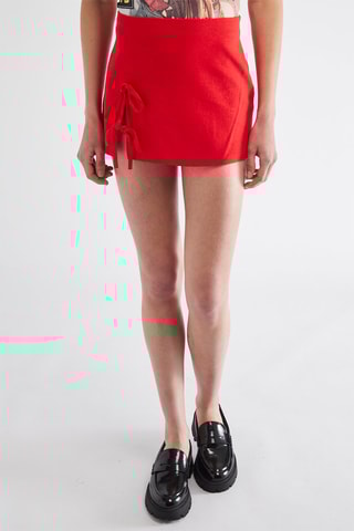 Minifalda de lino - Rojo