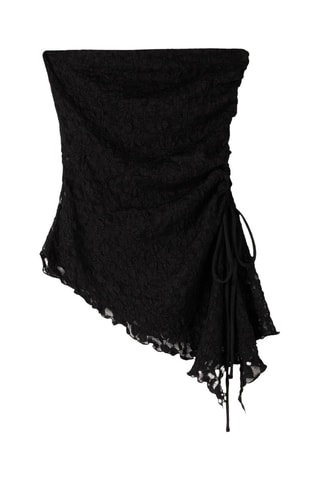 Top bustier de encaje - Negro