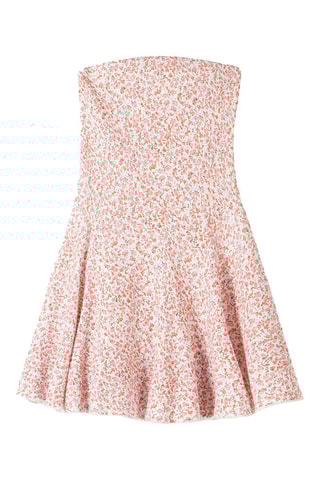 Vestido bustier - Blanco y rosa