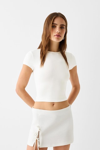 Minifalda de lino - Blanco