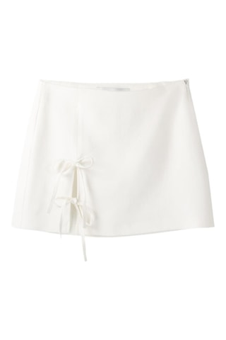 Minifalda de lino - Blanco