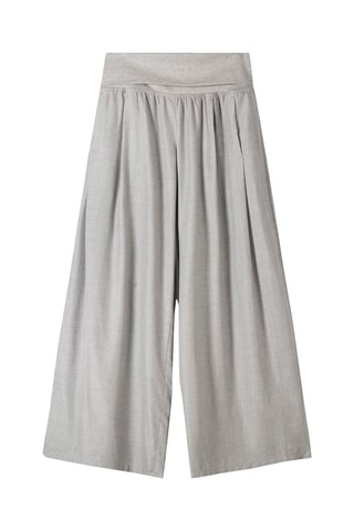 Pantalón wide leg de tiro alto - Gris claro