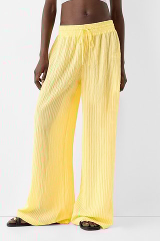 Pantalón wide leg - Amarillo