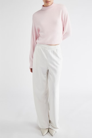 Pantalón wide leg de tiro alto - Blanco