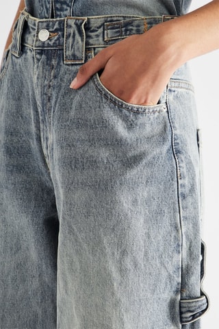 Pantalón wide leg de tiro alto - Azul