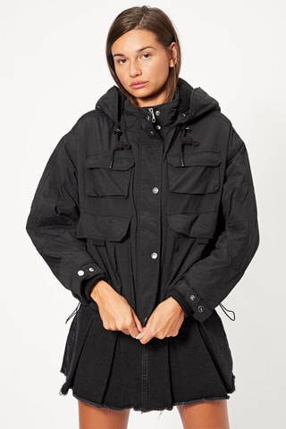 Chaqueta con capucha - Negro