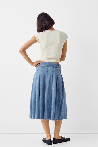 Falda midi vaquera - Azul