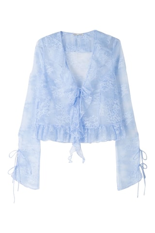 Blusa de encaje - Azul claro