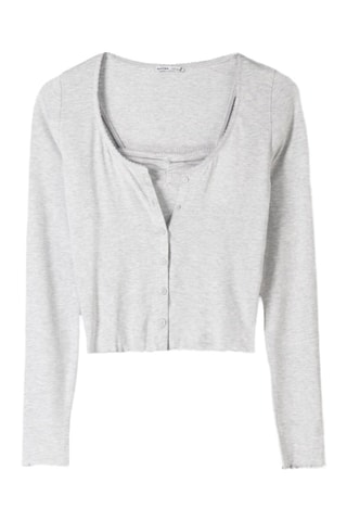 Cárdigan y top - Gris claro