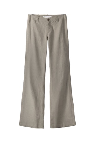 Pantalón flare de lino - Caqui