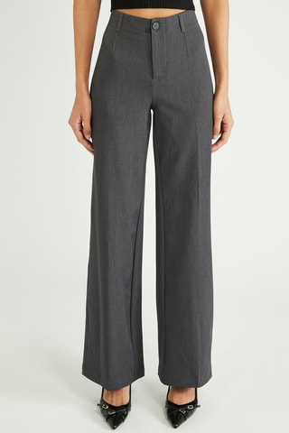 Pantalón wide leg de tiro alto - Gris