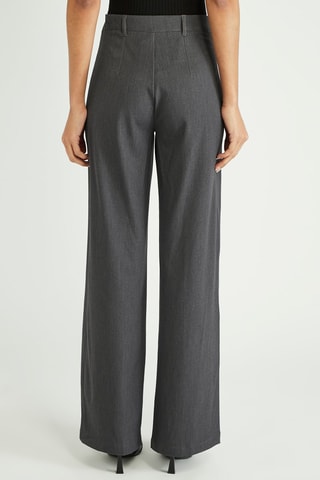 Pantalón wide leg de tiro alto - Gris