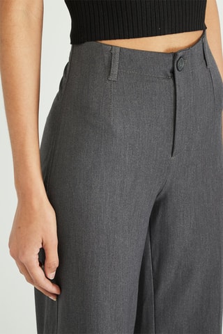 Pantalón wide leg de tiro alto - Gris