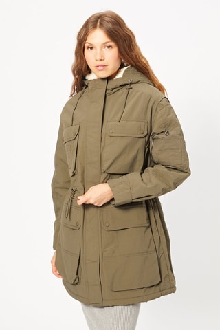 Parka con capucha - Caqui