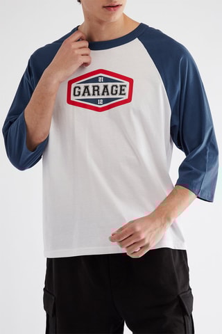 Camiseta - Blanco y azul