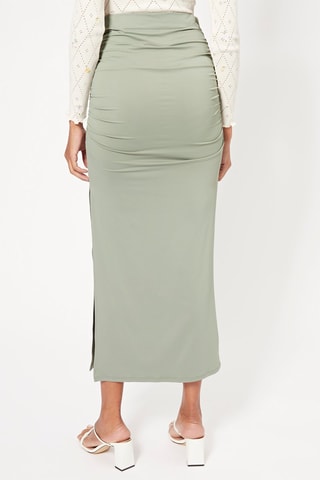 Falda midi de talle alto - Verde claro