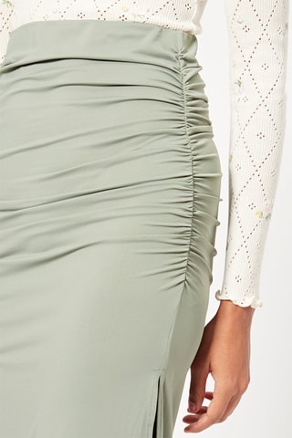 Falda midi de talle alto - Verde claro