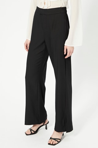 Pantalón palazzo de tiro alto - Negro