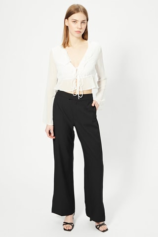 Pantalón palazzo de tiro alto - Negro