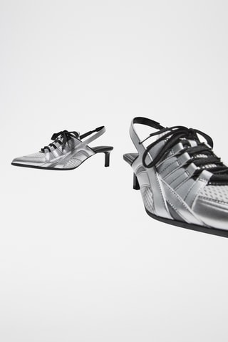 Zapatos de tacón - Plateado y negro