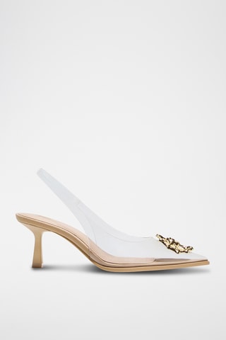 Zapatos de tacón - Transparente y dorado