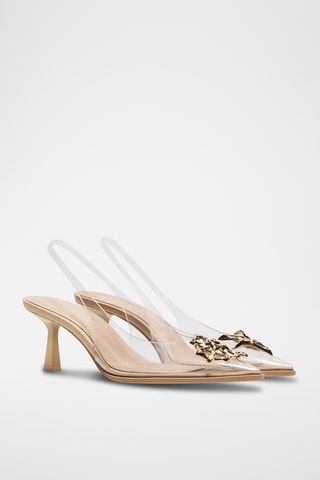 Zapatos de tacón - Transparente y dorado