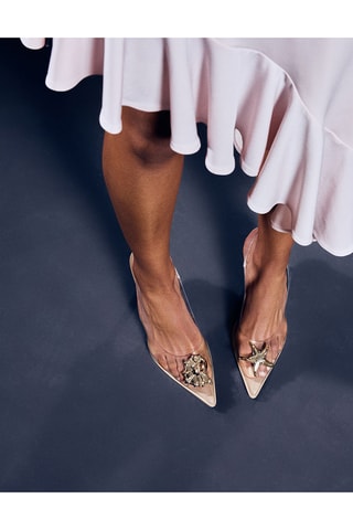 Zapatos de tacón - Transparente y dorado