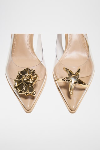 Zapatos de tacón - Transparente y dorado