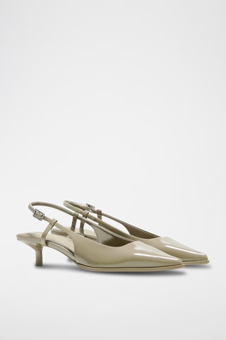 Zapatos con brillo de tacón - Verde oliva