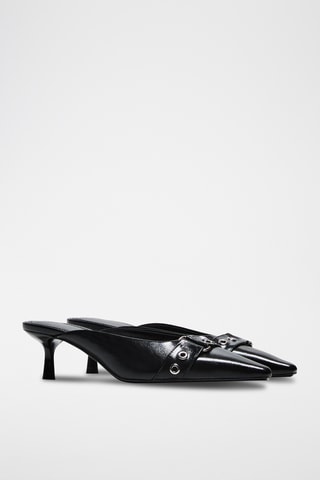 Sandalias con brillo de tacón - Negro