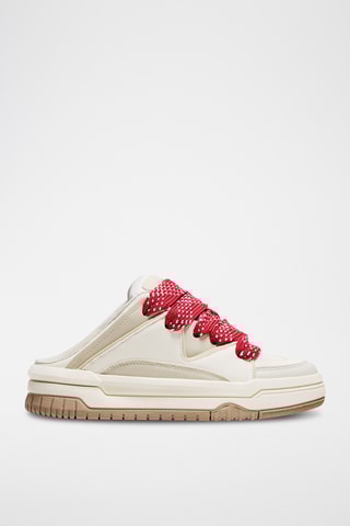 Sandalias - Beige claro y rojo