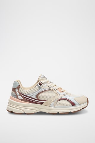 Zapatillas - Crudo y burdeos