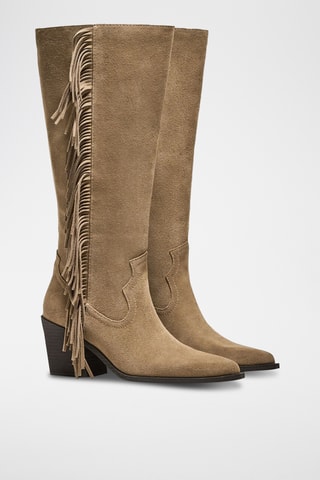 Botas camperas de nobuk - Beige