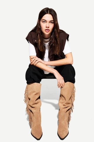 Botas camperas de nobuk - Beige