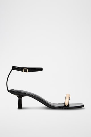 Sandalias de tacón - Negro y dorado