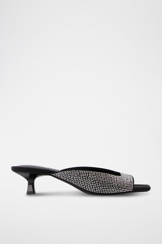 Sandalias de tacón - Negro y plateado