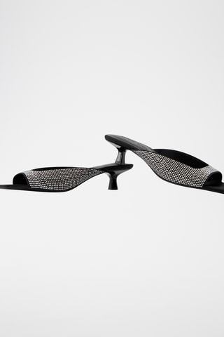 Sandalias de tacón - Negro y plateado