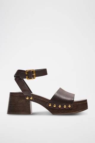 Sandalias de tacón - Marrón