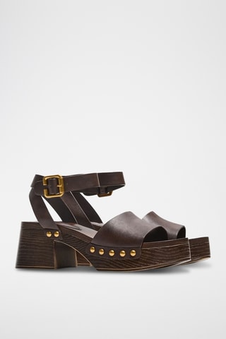 Sandalias de tacón - Marrón