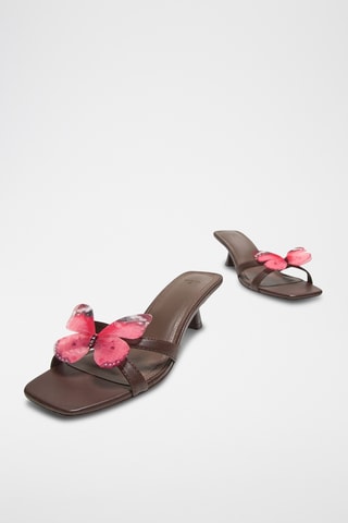 Sandalias de tacón - Marrón y rosa