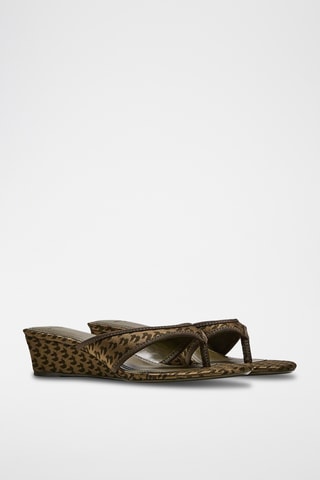 Sandalias de cuña - Marrón