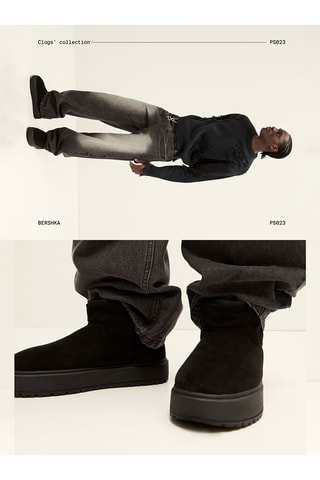 Botas forradas con plataforma - Negro