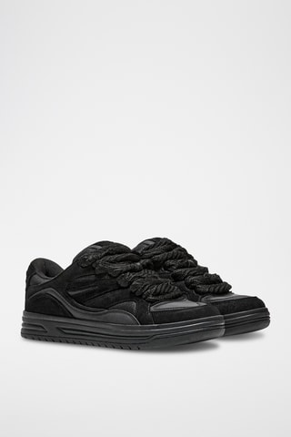 Zapatillas de piel - Negro